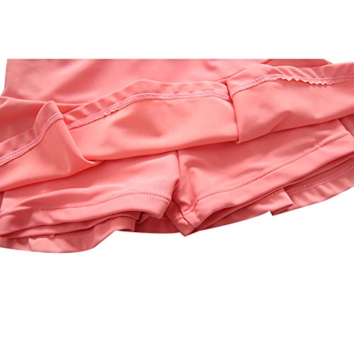 UV Sun Protective Baby Girls 2pc Swimsuit Long Sleeve Rash Guards Bathing Suit Ruffle Swimdress UPF 50+ Pink 6-12M