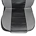Motor Trend Two Tone PU Leather Car Seat Covers - Black Classic Accent Gray Sides - Premium Leatherette - Front Pair