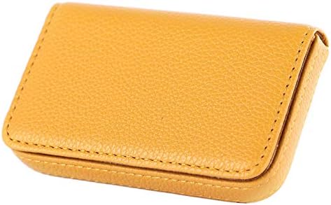 Amazon Sweetsweetshop 名刺入れ メンズ レディース 名刺ケース レザー 革 ビジネス カード入れ おしゃれ 無地 マグネット内蔵 大容量 収納 イエロー 名刺入れ