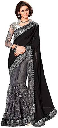 Stylo Sarees Women's Fancy Ethnic Party Wear Beautiful Fancy Black Sarees
