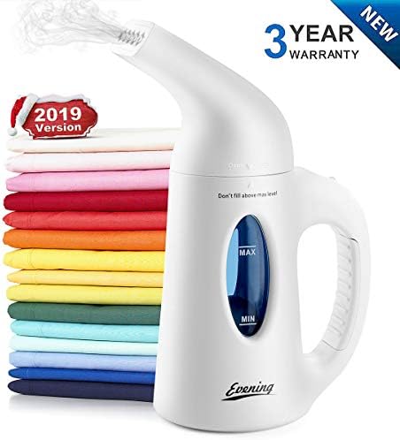 Evening Clothes for Home Travel Steamer, 2019 Portable Garment Steamer Powerful Multi-Use Fast Heat Handheld Fabric Steamer - 120ml High Capacity Clothes Wrinkle Remover, White