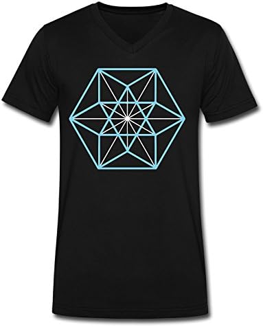 Casual Science Buckminster Geometry V-Neck Short Sleeve T-shirts Black X-Large