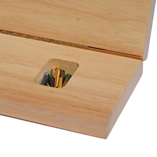 WE Games Cabinet Cribbage Set - Solid Wood Continuous 3 Track Board with Easy Grip Pegs, Cards and Storage Area