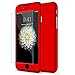iPhone 7 Plus 5.5 Inch Full Body Hard Case-Auroralove Red 360 Degree Full Protective Slim Sleek Front Back Case for iPhone 7 Plus 5.5 Inch with Tempered Glass Screen Protector
