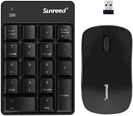 Numeric Keypad and Mouse Combo, 2.4G Wireless Mini Keyboard and Mouse With USB Receiver(No Device Drivers Needed), 2-in-1 Keyboard Set for Office Laptop Desktop PC Notebook