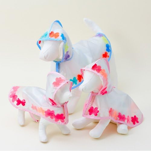 Small Mini Dog Rain Coat, Dog Fashioon Rain Jacket with Color Ribbon, Pink, M, Ducie Japan Design
