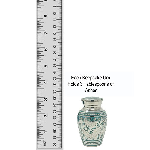 MEMORIALS 4U Wings of Freedom Brass Cremation Urn for Human Ashes - Solid Brass Returning Home Urn - Handcrafted Affordable Urn for Ashes - Going Home Urn with Free Velvet Bag or Box (2 Keepsake)