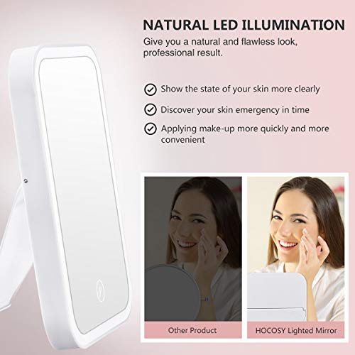 image for Makeup Mirror with Lights, HOCOSY Travel Vanity Mirror with Lights, To