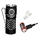 Klarus Mi1C 600 Lumens CREE XP-L HI V3 LED Side Switch EDC Flashlight 16340 Mini Bright Flashlight, with 1x16340 Battery, Charging Cable,O-ring and SKYBEN USB Light and Battery Case (Black)
