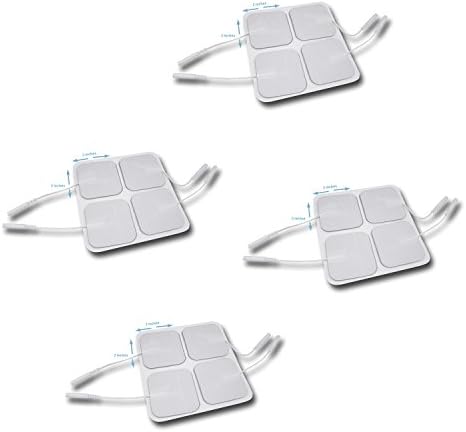 16 Pack Tens Unit Pigtail Square Electrode Pads 2 X 2 Inch Premium Quality 510k FDA Cleared Self Adhesive Bulk Wholesale Replacement Pads