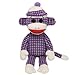 Ty Beanie Babies Sock Monkey Plush, Purple Quilted