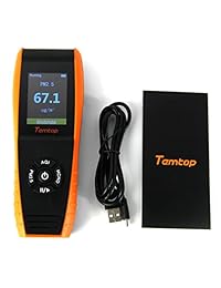 Temtop Detector de Calidad de Aire Profesional Formaldehído Monitor Detector con HCHO PM2.5 PM10 partículas AQI Precisión Prueba