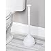 mDesign Plastic Toilet Plunger with Lift & Lock Cover Set, Compact Discreet Freestanding Storage Caddy Holder for Bathroom, Powder Room, Modern Design - Heavy Duty - Hyde Collection, White