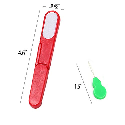 Portable U Shape Embroidery Scissors, Color Portable Scissors Yarn Scissors Multi-Function U-Cutting Craft Sewing Pruning Thread Cutter Scissors with Needle Threaders, 4 PCS