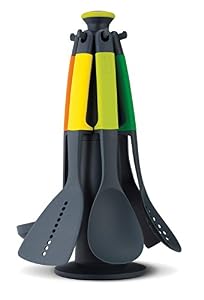 Image of Joseph Joseph Elevate Carousel Nylon Kitchen Utensil Set with Rotating Storage Stand, 6-Piece, Multicolored