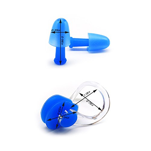 Zooshine Set of 4 Waterproof Swimming Earplugs Nose Plug Clips for Adults Kids,Protect Your Ears Nose Swimming