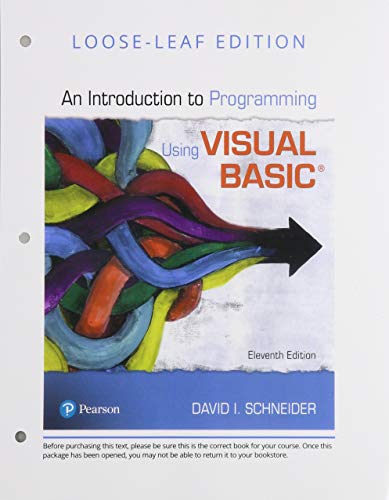 Intro.To Prog.Using Visual Basic (Ll)