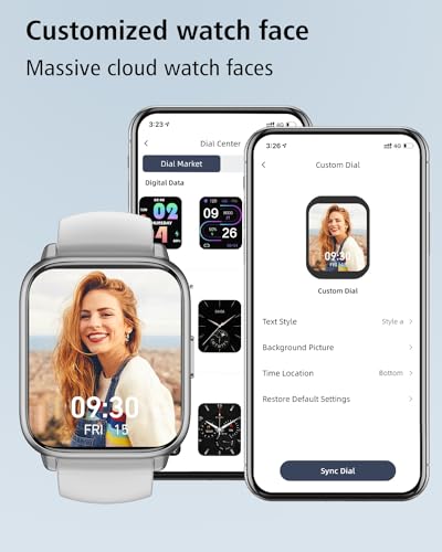 RUIMEN Smartwatch with Calls, Smart Watch Receive Call and Voice Assistant, Smartwatch Woman Man with Pedometer Blood Oxygen Waterproof IP68 100+ Sports Modes Activity Bracelet