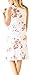 ETCYY Women's Summer Casual Sleeveless Floral Printed Swing Dress Sundress with Pockets White X-Large