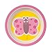 Naturally Chic Bamboo Fiber Kids Dish Set - Reusable, Small 5 Piece Set with Plate, Bowl, Cup, Fork and Spoon - Pink Butterfly