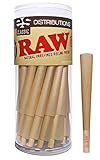 RAW Cones Classic King Size | 50 Pack | Natural Pre Rolled Rolling Paper with Tips & Packing Sticks Included