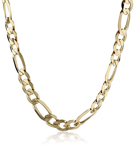Men's 14k Yellow Gold 9mm Figaro Chain Necklace, 24