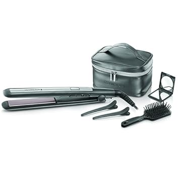 Remington Haarglätter-Geschenkset PRO-Ceramic Titanium S5506GP, inkl. Kosmetikbeutel, Paddelbürste, Schminkspiegel, Haarklamm