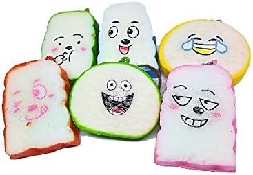Squishy phone Charm Cartoon Face funny Kawaii Sliced Bread