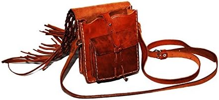 Genuine Leather Cross-Body Multi Pockets Decorated Braids Engraving Handcrafted Moroccan Artisanal Fashion Accessories Shoulder Handbags