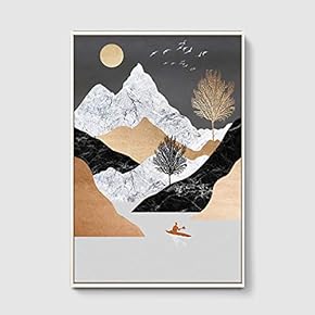 Framed Canvas Home Artwork Decoration Abstract Scenery Canvas Wall Art for Living Room, Bedroom - 16x24 inches