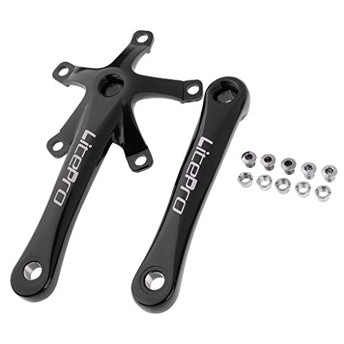 LEIPUPA Single Speed Crankset 170mm Crankarms + 130mm BCD Bike Chainring - 19 Style Available - Black 53T