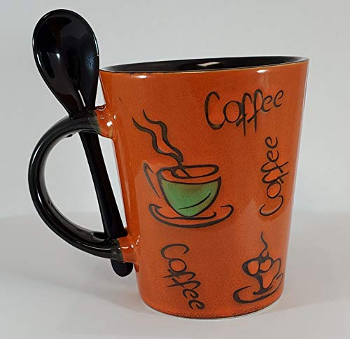 4 Set of Coffee Mugs and Stirring Spoons - Thumbnail 2