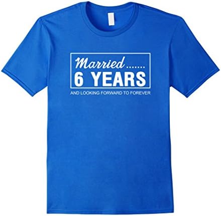 Mens 6th Wedding Anniversary Gifts for Him Her Couples T-Shirt Large Royal Blue