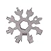 Prettyui 18-in-1 Snowflake Multi-Tool Card Stainless Steel Screwdriver Keychain Combination Tools Compact Portable Outdoor Adventure Multitools