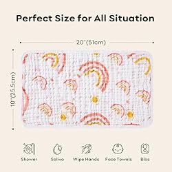 Looxii Muslin Burp Cloths 100% Cotton Large