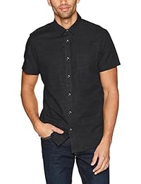 Camisa lisa de manga corta con botones de Calvin Klein para hombre