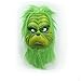 NECHARI Christmas Mask Deluxe Latex Green Full Head Stole Christmas Mask