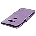 LG V30 Case, LG V30 Plus Case, Light Purple PU Leather Embossed Floral Butterfly Wallet Purse Credit Card Holders Magnetic Flip Folio TPU Soft Bumper Ultra Slim Protective Cover for LG V30