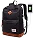 Lmeison Waterproof School Bag Durable Travel Camping Outdoor Backpack Lightweight Casual Daypack Fashion Student Rucksack with USB Charging Port for Boys Girls Men Women, Fits Under 14