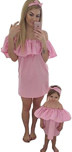 Simlehouse Summer Mom and Daugheter Family Matching Outfits Chiffon Beach Dress 2018