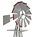 8' Windmill Ornamental Garden Weather Vane Weather Resistant Silver and Red