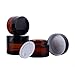 TOPWEL 30ML(1 OZ) Amber Glass Empty Refillable Cosmetic Cream Jar Pot Bottle Container (3pcs)