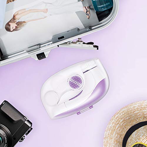 【2019 Upgraded】ETEREAUTY Facial Cleansing Brush, Waterproof Face Brush with 4 Brush Heads and a Protective Travel Case - Deep Cleansing, Gentle Exfoliating, Removing Blackhead for Face, Purple