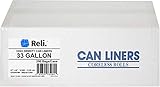 Reli. SuperValue 33 Gallon Trash Bags (250 Count Bulk) Clear 30 Gallon - 33 Gallon Trash Bags / Garbage Bags - Clear Recycling Bags / Can Liners for 30 Gal - 32 Gal - 33 Gal - 35 Gal Strength