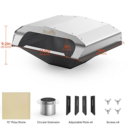 Stanbroil Wood Fired Pizza Oven Pizza Maker for Traeger, Pit Boss, Camp Chef, Green Mountain