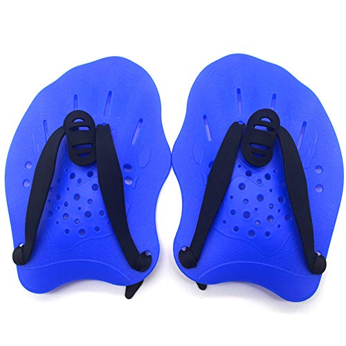 TiTa-Dong Hand Paddles,1 Pair Adjustable Swimming Gloves Hand Flippers Professional Swim Training Set for Kids and Adults(Blue)