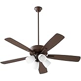 Quorum 4525-486 Ovation 52" Ceiling Fan with LED Lights, Oiled Bronze