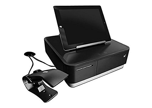 Star Micronics mPOP Integrated Receipt Printer & Cash Drawer with Tablet Stand and USB Barcode Scanner - Black