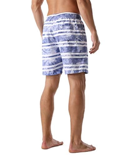 Nonwe Men's Swim Trunk Quick Dry Strip Retro Fit Soft Washed
