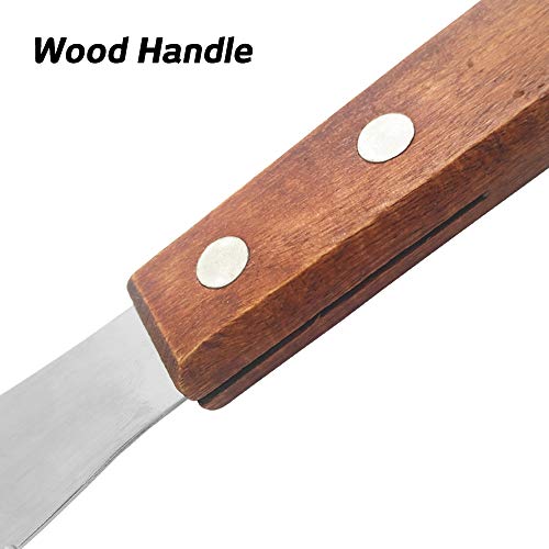 image for 8 Pack Stainless Steel Straight Edge Wide Butter Spreader with Wood Ha